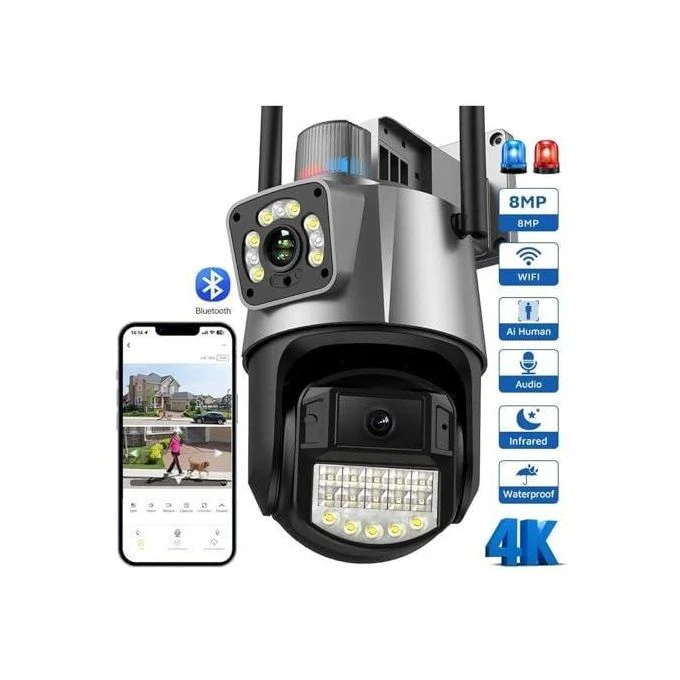 4mp +4mp  Wi-Fi surveilla...